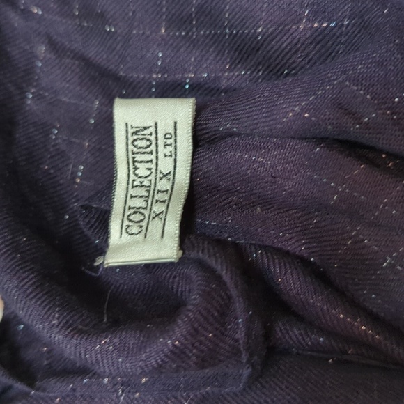 Collection XIIX Navy Plaid Unisex Scarf 100% Viscose 78" Long - Picture 2 of 6